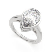 Xenia Pear Cut Halo Pave Solitaire Engagement Ring Setting - Nivetta